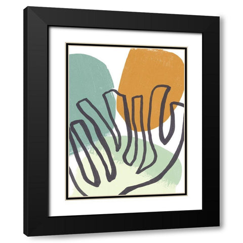 Midcentury Modern Coral IV Black Modern Wood Framed Art Print with Double Matting by Vess, June Erica
