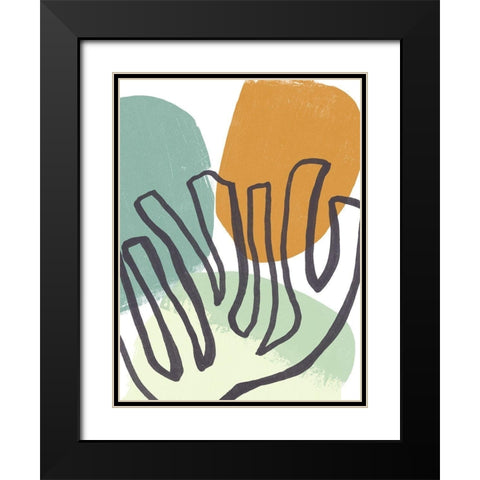 Midcentury Modern Coral IV Black Modern Wood Framed Art Print with Double Matting by Vess, June Erica
