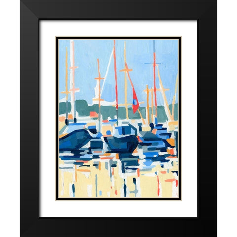 Marina Interpretation I Black Modern Wood Framed Art Print with Double Matting by Caroline, Emma