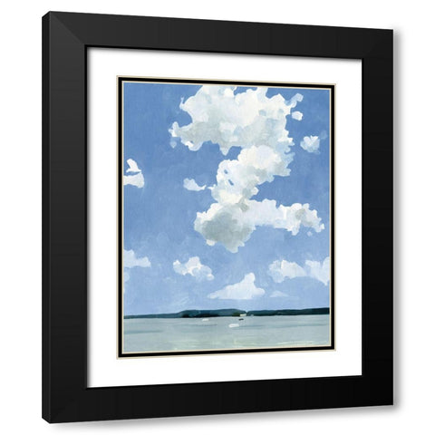 July Lakeside II Black Modern Wood Framed Art Print with Double Matting by Caroline, Emma