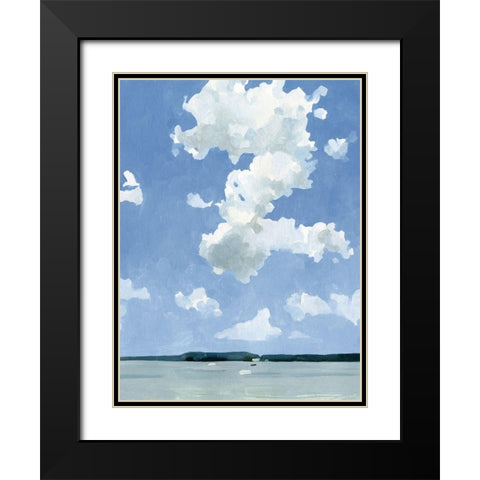July Lakeside II Black Modern Wood Framed Art Print with Double Matting by Caroline, Emma