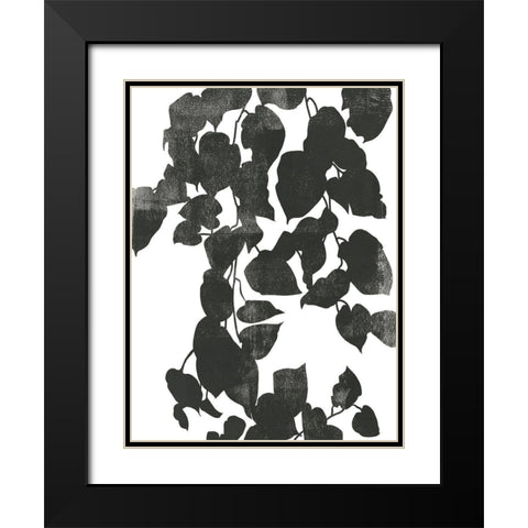 Pothos Silhouette I Black Modern Wood Framed Art Print with Double Matting by Caroline, Emma
