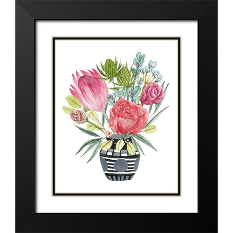 Protea Awakening I Black Modern Wood Framed Art Print with Double Matting by Wang, Melissa