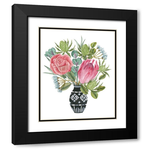 Protea Awakening II Black Modern Wood Framed Art Print with Double Matting by Wang, Melissa