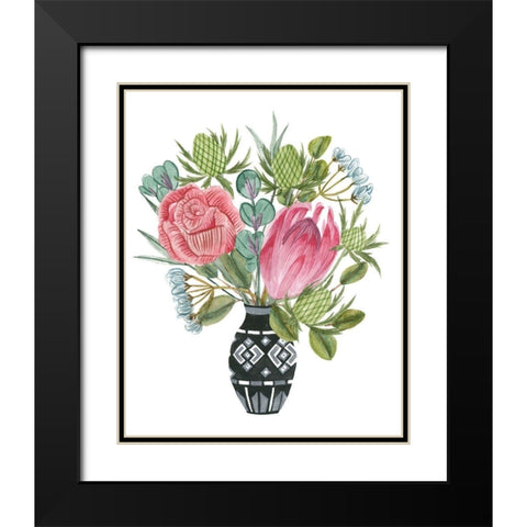 Protea Awakening II Black Modern Wood Framed Art Print with Double Matting by Wang, Melissa