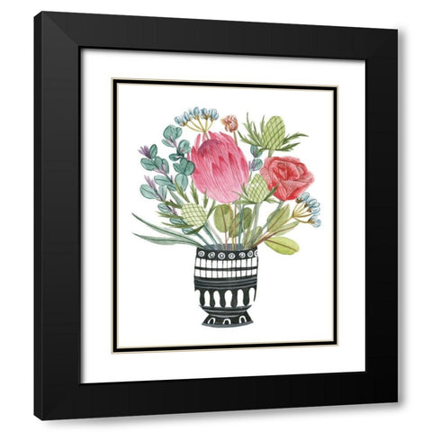 Protea Awakening III Black Modern Wood Framed Art Print with Double Matting by Wang, Melissa