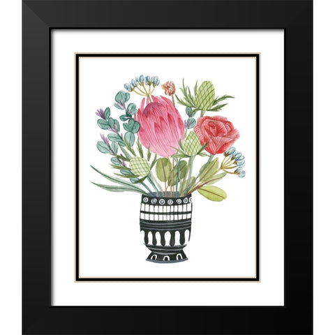 Protea Awakening III Black Modern Wood Framed Art Print with Double Matting by Wang, Melissa