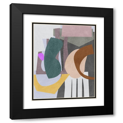 City Shades II Black Modern Wood Framed Art Print with Double Matting by Wang, Melissa