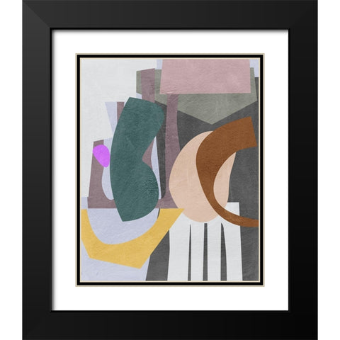 City Shades II Black Modern Wood Framed Art Print with Double Matting by Wang, Melissa
