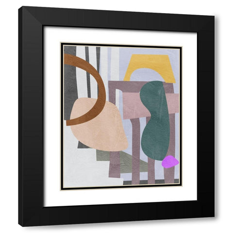 City Shades III Black Modern Wood Framed Art Print with Double Matting by Wang, Melissa