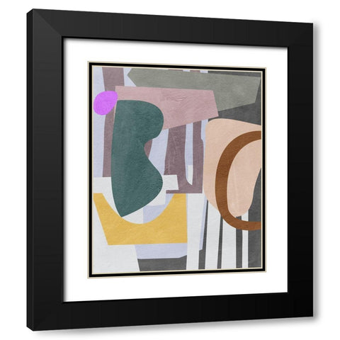 City Shades IV Black Modern Wood Framed Art Print with Double Matting by Wang, Melissa