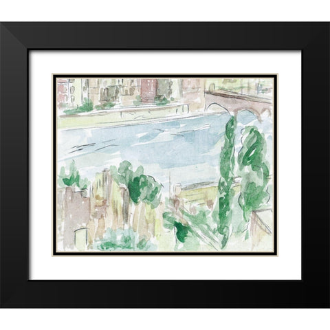 City on the River I Black Modern Wood Framed Art Print with Double Matting by Wang, Melissa