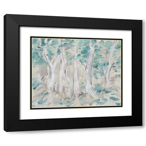 Misty Autumn Forest II Black Modern Wood Framed Art Print with Double Matting by Wang, Melissa