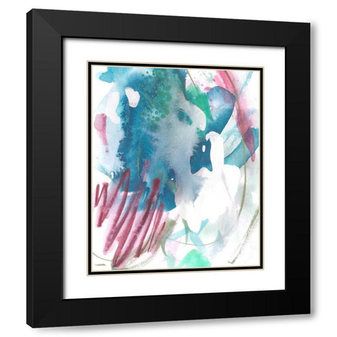 Magenta Wave Form II Black Modern Wood Framed Art Print with Double Matting by Wang, Melissa