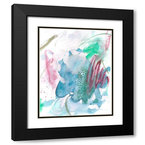 Magenta Wave Form III Black Modern Wood Framed Art Print with Double Matting by Wang, Melissa