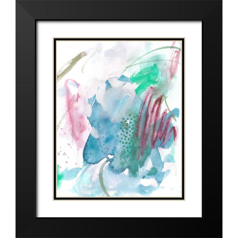 Magenta Wave Form III Black Modern Wood Framed Art Print with Double Matting by Wang, Melissa