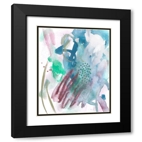 Magenta Wave Form IV Black Modern Wood Framed Art Print with Double Matting by Wang, Melissa