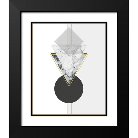 Marbled Deco I Black Modern Wood Framed Art Print with Double Matting by Balbuena, Sabrina