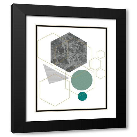 Marbled Deco II Black Modern Wood Framed Art Print with Double Matting by Balbuena, Sabrina