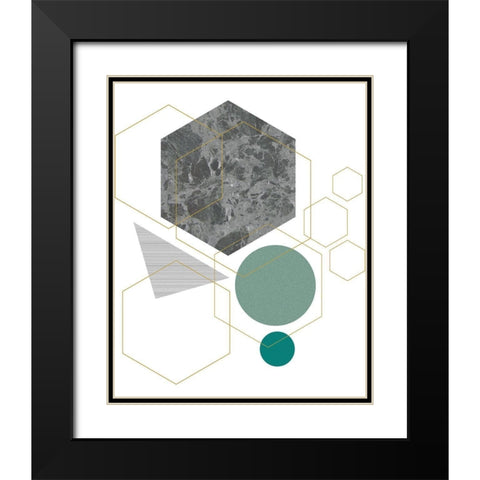 Marbled Deco II Black Modern Wood Framed Art Print with Double Matting by Balbuena, Sabrina