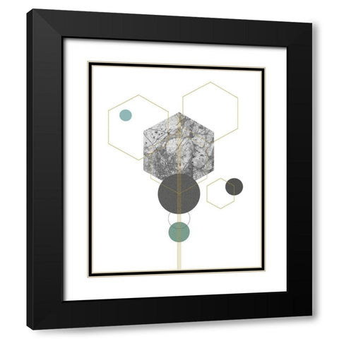 Marbled Deco IV Black Modern Wood Framed Art Print with Double Matting by Balbuena, Sabrina
