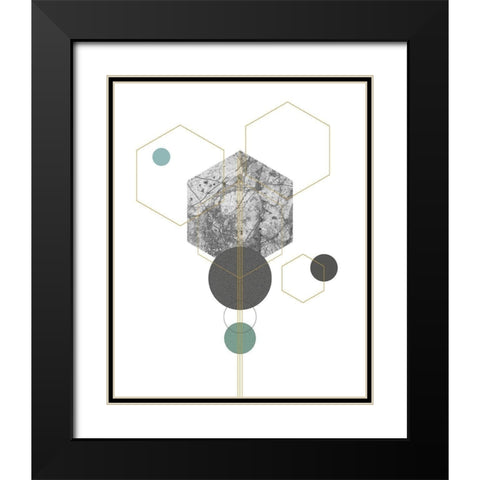 Marbled Deco IV Black Modern Wood Framed Art Print with Double Matting by Balbuena, Sabrina