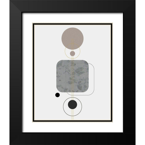 Marbled Deco V Black Modern Wood Framed Art Print with Double Matting by Balbuena, Sabrina