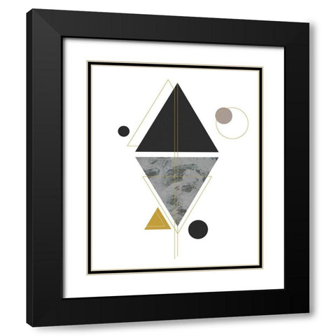 Marbled Deco VI Black Modern Wood Framed Art Print with Double Matting by Balbuena, Sabrina