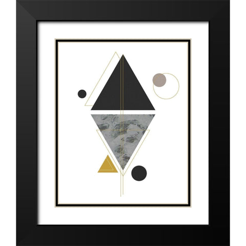 Marbled Deco VI Black Modern Wood Framed Art Print with Double Matting by Balbuena, Sabrina