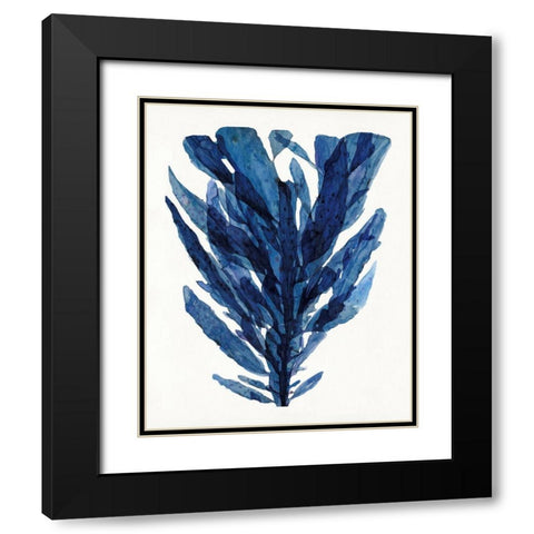 Indigo Ocean II Black Modern Wood Framed Art Print with Double Matting by Stellar Design Studio