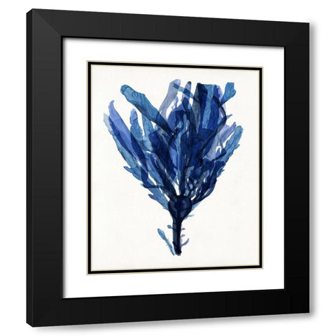 Indigo Ocean IV Black Modern Wood Framed Art Print with Double Matting by Stellar Design Studio