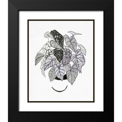 BandW Indoor Plant I Black Modern Wood Framed Art Print with Double Matting by Stellar Design Studio