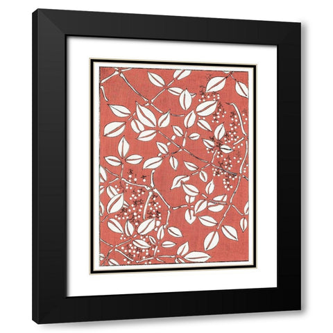 Vintage Woodblock Screen II Black Modern Wood Framed Art Print with Double Matting by Stellar Design Studio