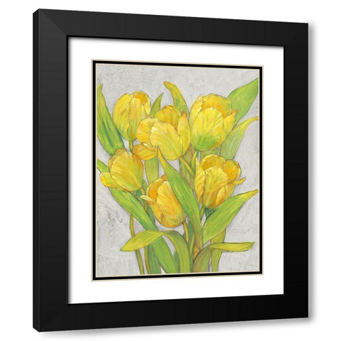 Yellow Tulips I Black Modern Wood Framed Art Print with Double Matting by OToole, Tim
