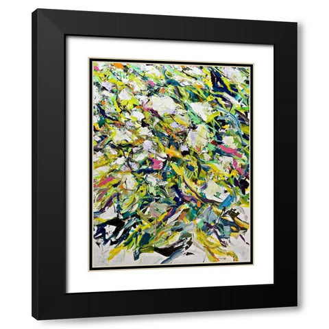 White Flowers Black Modern Wood Framed Art Print with Double Matting by Friedlander, Allan