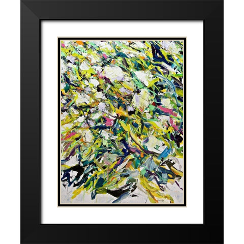 White Flowers Black Modern Wood Framed Art Print with Double Matting by Friedlander, Allan