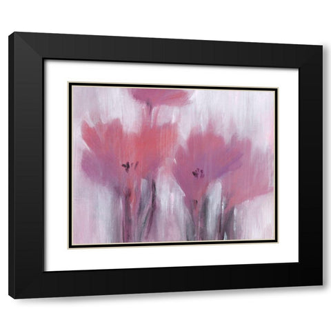 Vibrant Fuchsia Floral I Black Modern Wood Framed Art Print with Double Matting by OToole, Tim