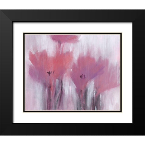 Vibrant Fuchsia Floral I Black Modern Wood Framed Art Print with Double Matting by OToole, Tim