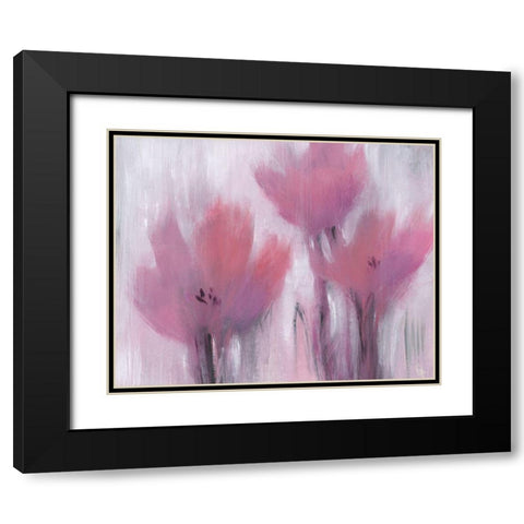 Vibrant Fuchsia Floral II Black Modern Wood Framed Art Print with Double Matting by OToole, Tim