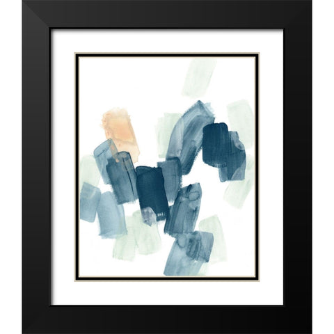 Indigo Facets I Black Modern Wood Framed Art Print with Double Matting by Vess, June Erica