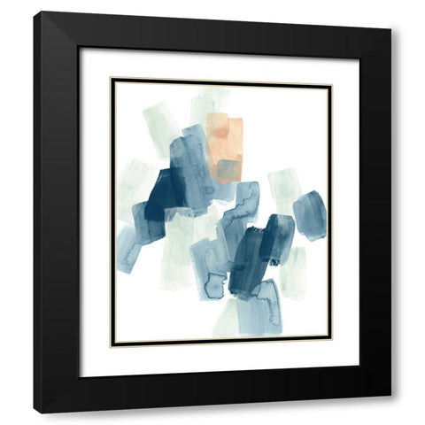 Indigo Facets IV Black Modern Wood Framed Art Print with Double Matting by Vess, June Erica