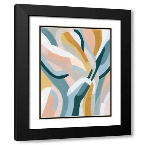 Pastel Puzzle I Black Modern Wood Framed Art Print with Double Matting by Vess, June Erica