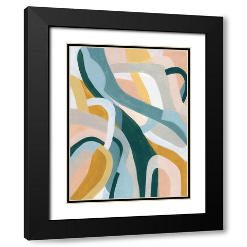 Pastel Puzzle II Black Modern Wood Framed Art Print with Double Matting by Vess, June Erica