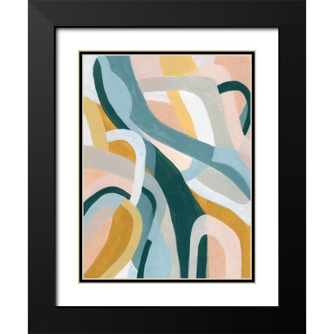 Pastel Puzzle II Black Modern Wood Framed Art Print with Double Matting by Vess, June Erica