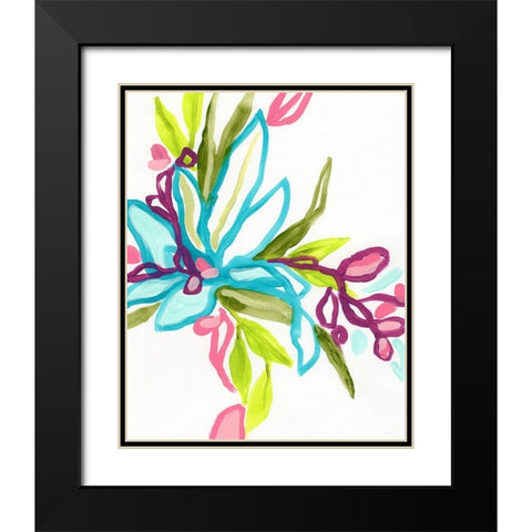 Tropical Sketch I Black Modern Wood Framed Art Print with Double Matting by Vess, June Erica