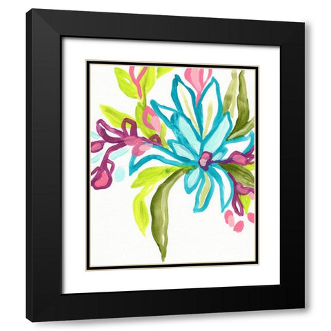 Tropical Sketch II Black Modern Wood Framed Art Print with Double Matting by Vess, June Erica