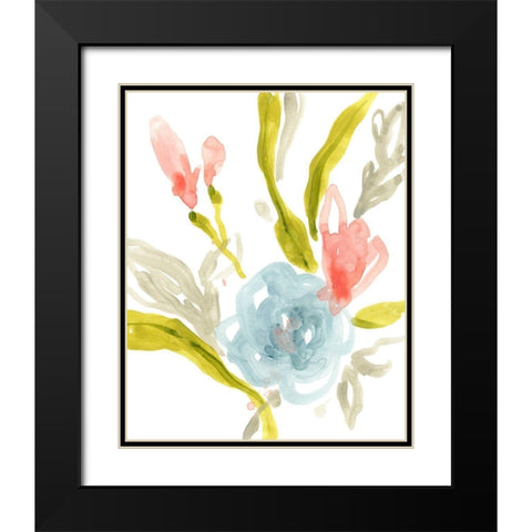 Floral Sonata I Black Modern Wood Framed Art Print with Double Matting by Vess, June Erica