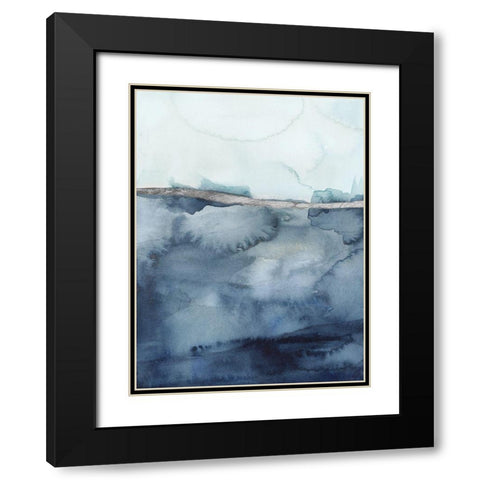 Custom Coastal Horizon I in Silver Black Modern Wood Framed Art Print with Double Matting by Borges, Victoria