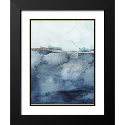 Custom Coastal Horizon I in Silver Black Modern Wood Framed Art Print with Double Matting by Borges, Victoria