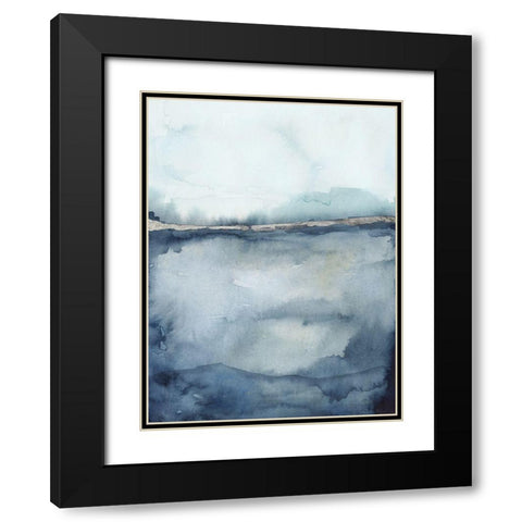 Custom Coastal Horizon II in Silver Black Modern Wood Framed Art Print with Double Matting by Borges, Victoria